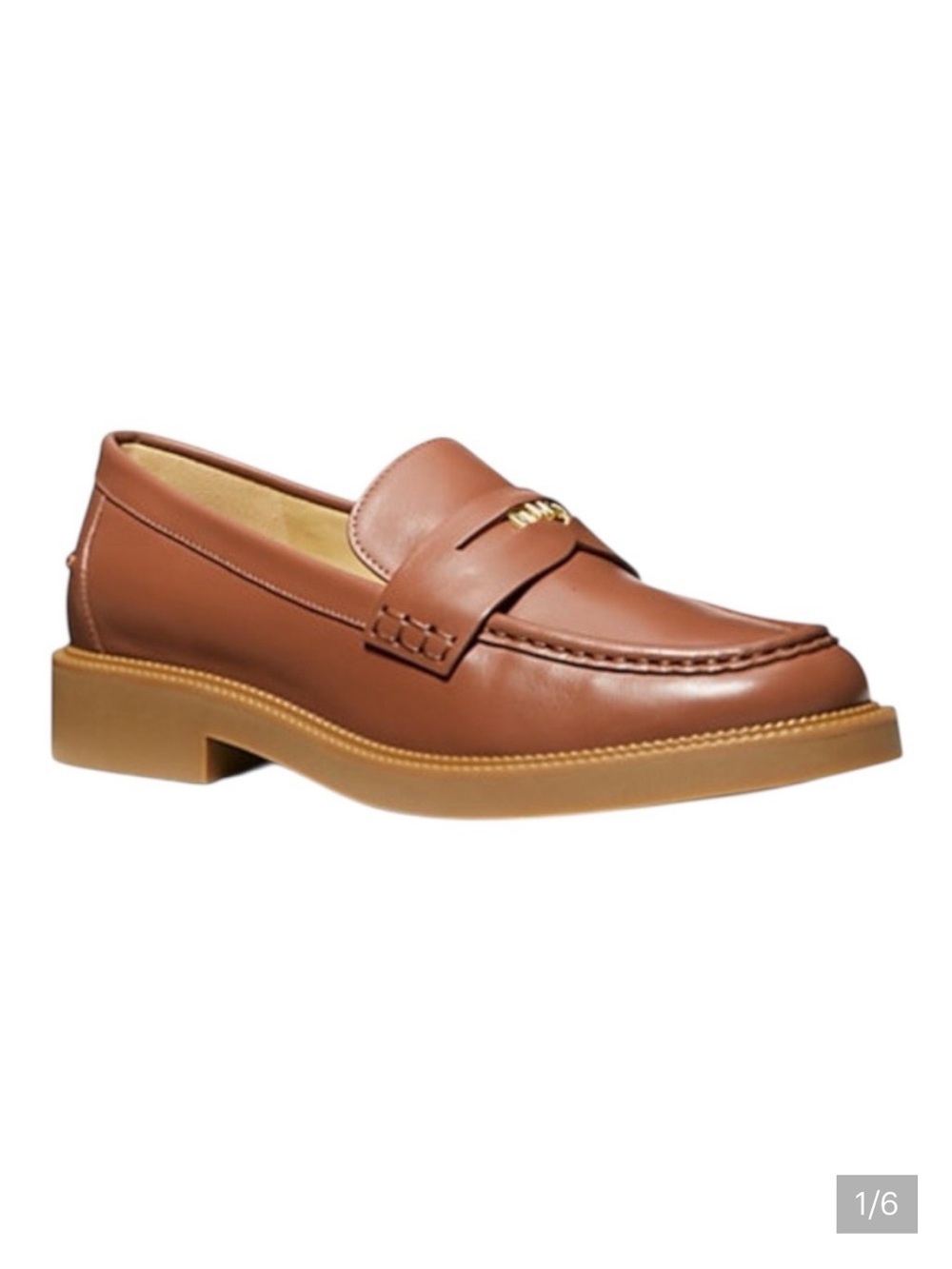 Michael Kors Eden Penny Loafers in Luggage NIB